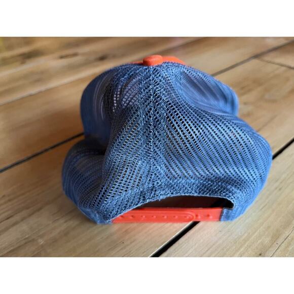 Fish Pond Fly Fishing Co Trucker Snap back hat. Orange. Grey. Unisex. Adjustable - Picture 5 of 6